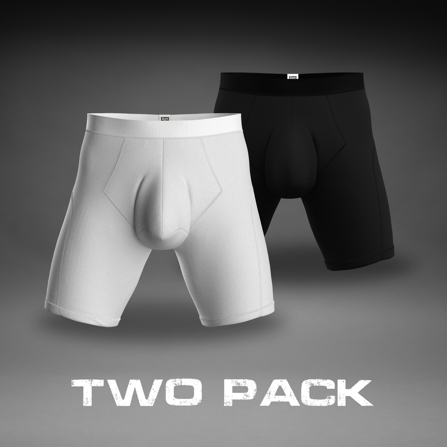 Apt Underwear Papa Original Pouch Underwear Black and White Two Pack Front View